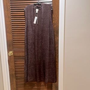 Chico’s size 3 long vest maroon/silver